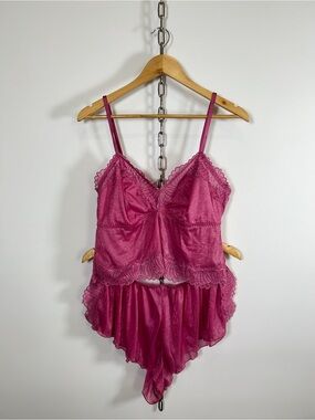 Auden Shimmer Pink Fairy Lounge/Sleep Set w/ Lace Trim